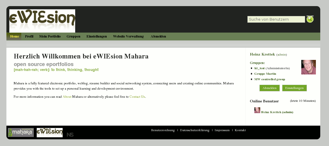 eWIEsion mahara theme black_green