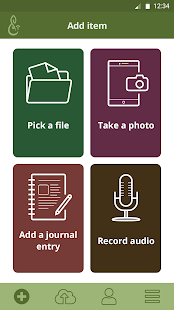 Mahara Mobile 'Add content' screen