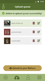 Mahara Mobile upload queue
