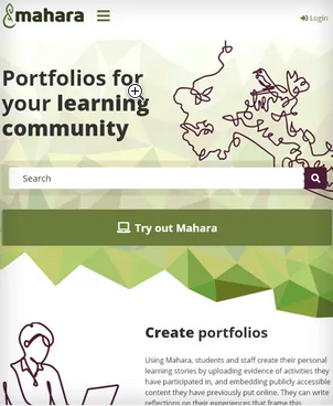 Screenshot of the new Mahara.org homepage