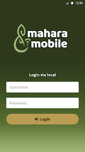 Mahara Mobile login screen